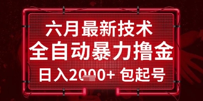六月最新技术全自动暴力撸金，稳定日入2k+包起号，长期稳定【揭秘】-禾谷轻创网