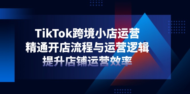 TikTok跨境小店运营，精通开店流程与运营逻辑，提升店铺运营效率-禾谷轻创网