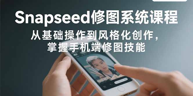 Snapseed修图系统课程：从基础操作到风格化创作，掌握手机端修图技能-禾谷轻创网