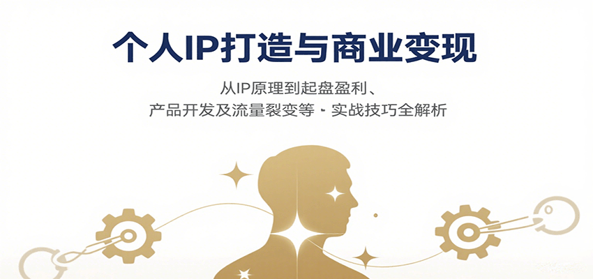 个人IP打造与商业变现，从IP原理到起盘盈利、产品开发及流量裂变等实战技巧全解析-禾谷轻创网