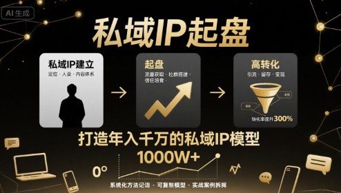 私域IP起盘，私域ip建立、起盘、高转化，打造年入千万的私域ip模型-禾谷轻创网