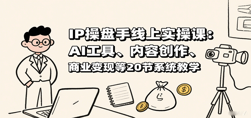 IP操盘手线上实操课：AI工具、内容创作、商业变现等20节系统教学-禾谷轻创网