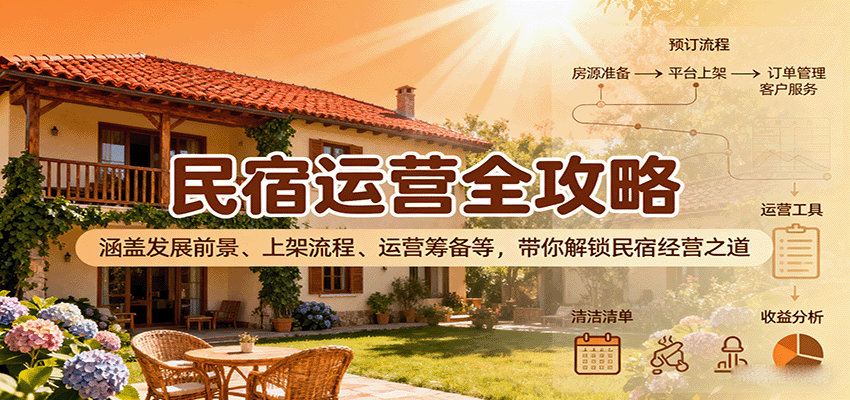 民宿运营全攻略：涵盖发展前景、上架流程、运营筹备等，带你解锁民宿经营之道-禾谷轻创网