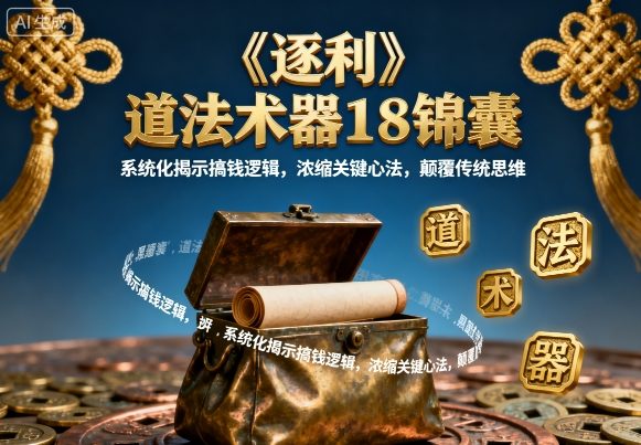 《逐利》道法术器18锦囊，系统化揭示搞钱逻辑，浓缩关键心法，颠覆传统思维-禾谷轻创网