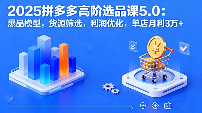 2025拼多多高阶选品课5.0：爆品模型，货源筛选，利润优化，单店月利3万+-禾谷轻创网
