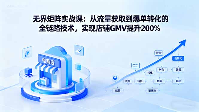 无界矩阵实战课：从流量获取到爆单转化的全链路技术，实现店铺GMV提升200%-禾谷轻创网