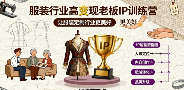 服装行业高变现老板IP训练营，让服装定制行业更美好-禾谷轻创网