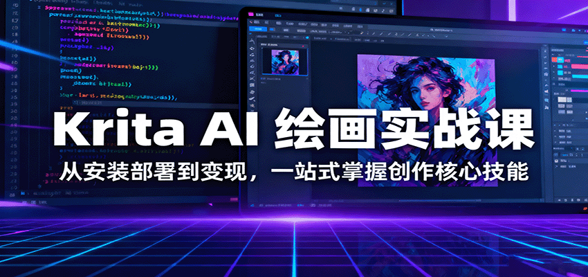 Krita AI 绘画实战课：从安装部署到变现，一站式掌握创作核心技能-禾谷轻创网