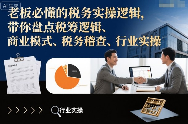 老板必懂的税务实操逻辑，带你盘点税筹逻辑、商业模式、税务稽查、行业实操-禾谷轻创网