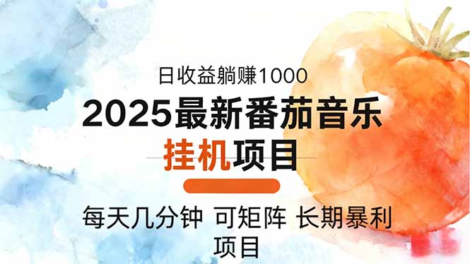 2025年最新番茄音乐人挂机项目，每天几分钟，月入1000＋，可矩阵，一台…-禾谷轻创网