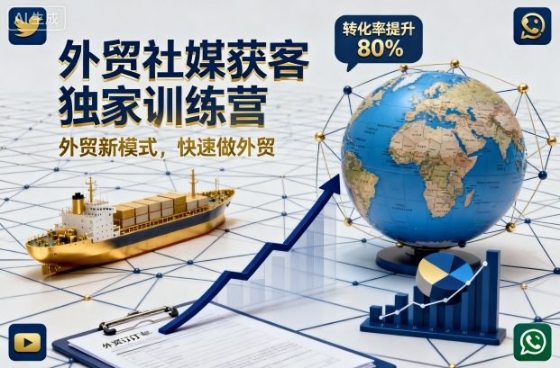 外贸社媒获客独家训练营，外贸新模式，快速做外贸(更新)-禾谷轻创网