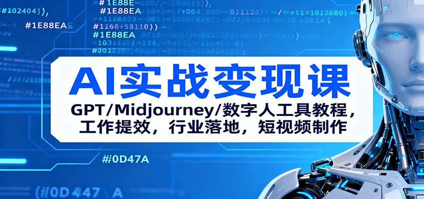 AI实战变现课：GPT/Midjourney/数字人工具教程，工作提效，行业落地，短视频制作-禾谷轻创网