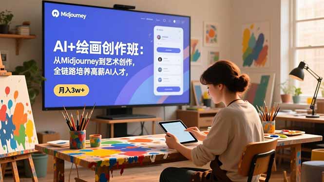 AI+绘画创作班：从Midjourney到艺术创作，全链路培养高薪AI人才，月入3w+-禾谷轻创网