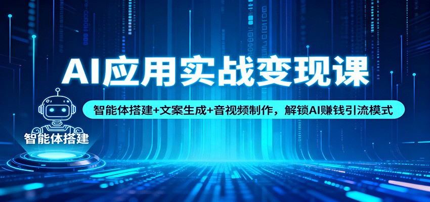AI应用实战变现课：智能体搭建+文案生成+音视频制作，解锁AI赚钱引流模式-禾谷轻创网