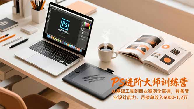 PS进阶大师训练营，从基础工具到商业案例全掌握，具备专业设计能力，月接单收入6000-1.2万-禾谷轻创网