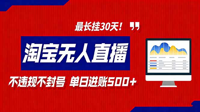 2026淘宝无人直播带货，不违规不封号，每日收益500+，最长挂30 天！-禾谷轻创网