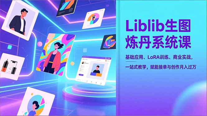 Liblib生图炼丹系统课，基础应用、LoRA训练、商业实战，一站式教学，赋能接单与创作月入过万-禾谷轻创网