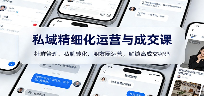 私域精细化运营与成交课：社群管理、私聊转化、朋友圈运营，解锁高成交密码-禾谷轻创网