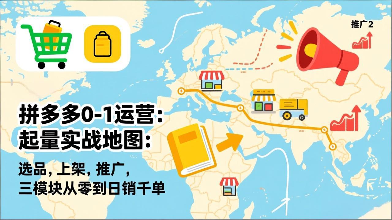 拼多多0-1运营：起量实战地图：选品，上架，推广，三模块从零到日销千单-禾谷轻创网