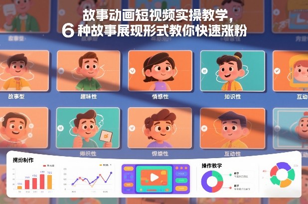 故事动画短视频实操教学，6种故事展现形式教你快速涨粉-禾谷轻创网