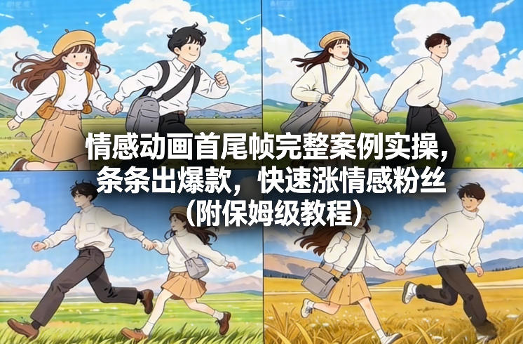 情感动画首尾帧完整案例实操，条条出爆款，快速涨情感粉丝(附保姆级教程)-禾谷轻创网