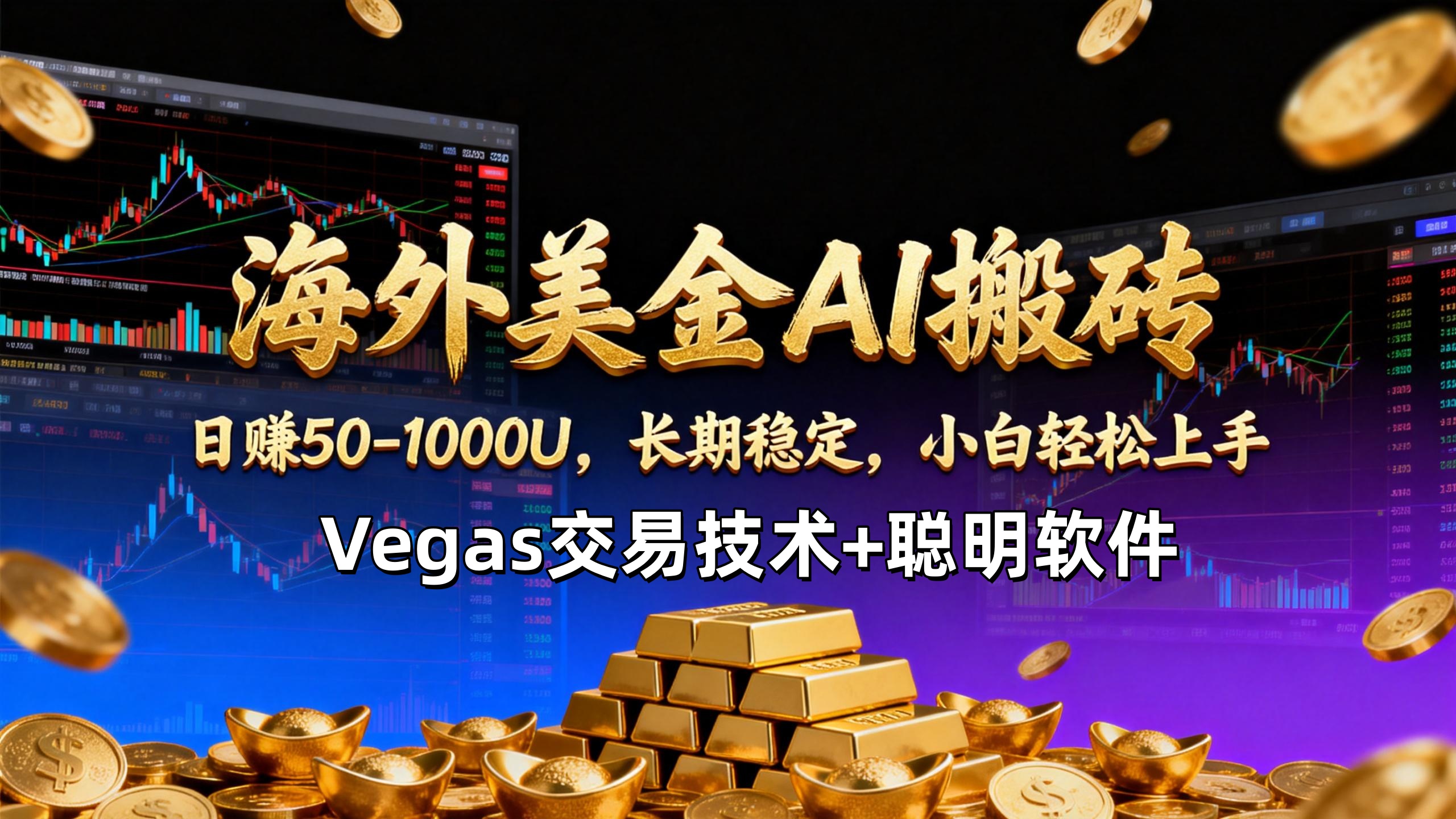 【海外美金AI搬砖】Vegas交易技术+聪明软件，日赚50-1000U，长期稳定，小白轻松上手。-禾谷轻创网