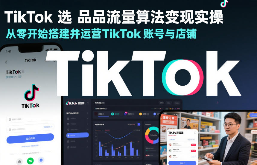 TikTok选品流量算法变现实操，从零开始搭建并运营TikTok账号与店铺-禾谷轻创网