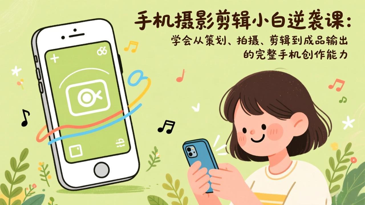 手机摄影剪辑小白逆袭课：学会从策划、拍摄、剪辑到成品输出的完整手机创作能力-禾谷轻创网