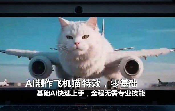 AI制作飞机猫特效，零基础AI快速上手，全程无需专业技能-禾谷轻创网
