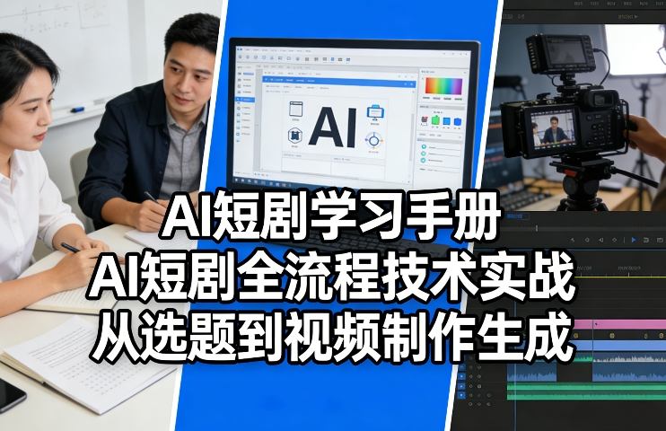 AI短剧学习手册，AI短剧全流程技术实战，从选题到视频制作生成-禾谷轻创网