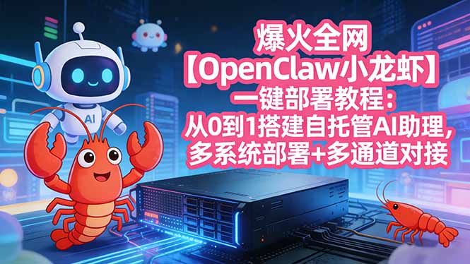 爆火全网【OpenClaw 小龙虾】一键部署教程：从0到1搭建自托管AI助理，多系统部署+多通道对接-禾谷轻创网