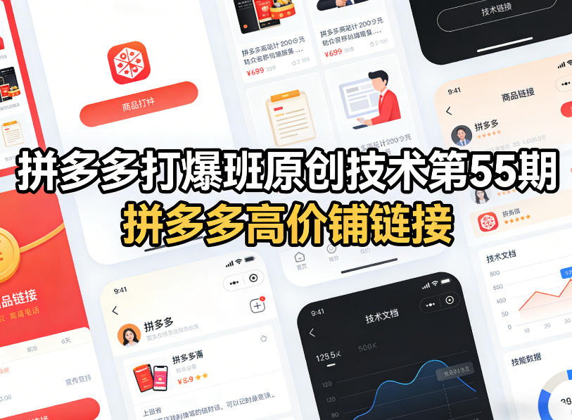 拼多多打爆班原创技术第55期，拼多多高价铺链接-禾谷轻创网