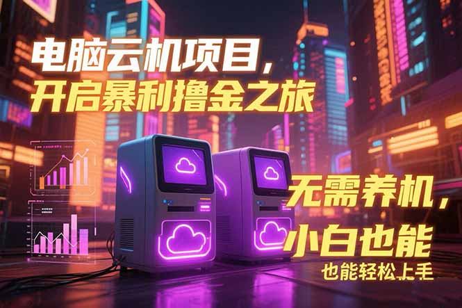 电脑云机项目 暴力撸金玩法，不需要养机 配置没有要求 单机100个窗口一…-禾谷轻创网