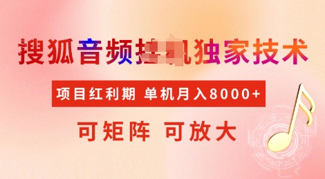 全网首发搜狐音频挂JI独家技术，项目红利期，可矩阵可放大，稳定月入8k【揭秘】-禾谷轻创网