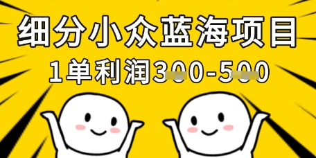 细分小众蓝海项目，一单利润3张，每月收入稳定过1w+-禾谷轻创网