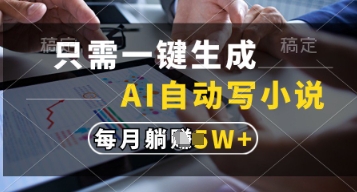 只需一键生成，AI自动写小说，实现躺着也能写作，每月收益过1w【揭秘】-禾谷轻创网