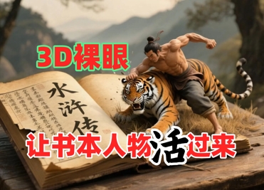 书本人物裸眼3D视频，新的玩法，流量超猛，保姆级教程-禾谷轻创网