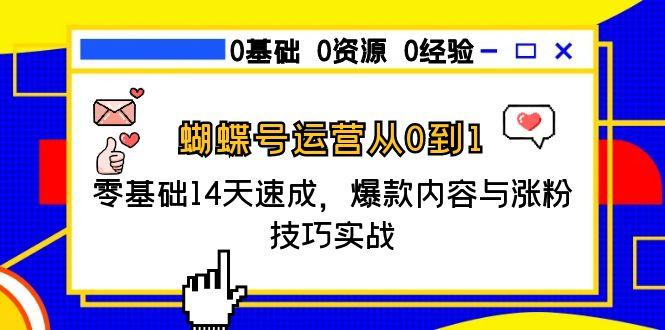 蝴蝶号运营从0到1，零基础14天速成，爆款内容与涨粉技巧实战-禾谷轻创网