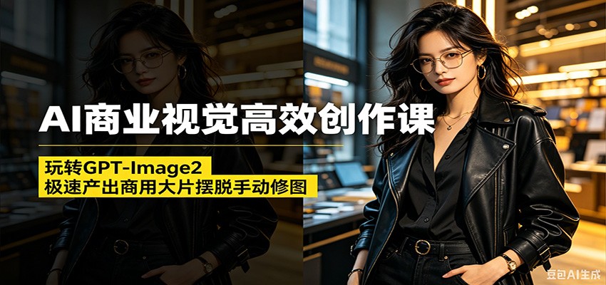 AI商业视觉高效创作课：玩转GPT-Image2，极速产出商用大片摆脱手动修图(更新)-禾谷轻创网
