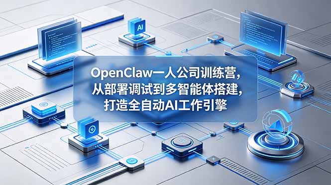 OpenClaw 一人公司训练营，从部署调试到多智能体搭建，打造全自动 AI 工作引擎-禾谷轻创网