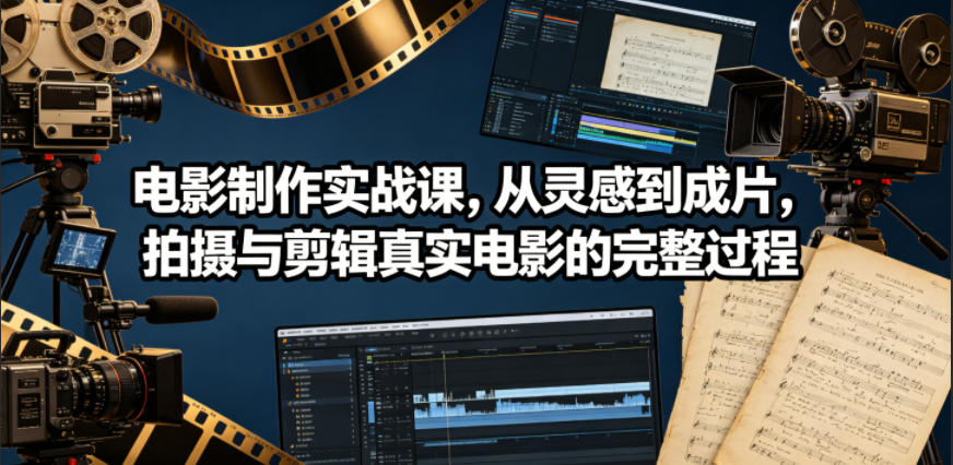电影制作实战课，从灵感到成片，拍摄与剪辑真实电影的完整过程【原创双语字幕】-禾谷轻创网