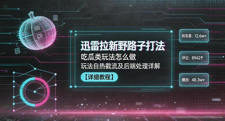 迅雷拉新野路子打法，吃瓜类玩法怎么做，玩法自热截流及后端处理详解-禾谷轻创网