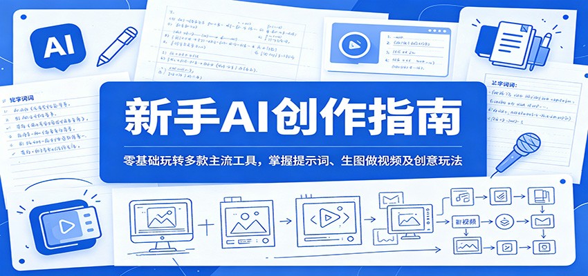 新手AI创作指南：零基础玩转多款主流工具，掌握提示词、生图做视频及创意玩法-禾谷轻创网