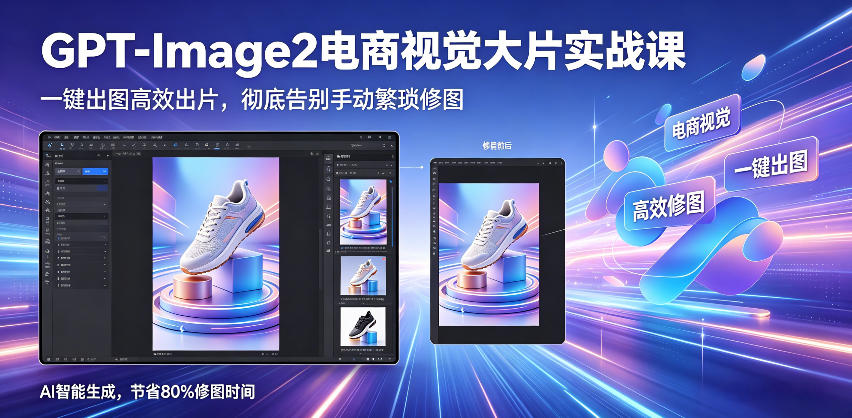 GPT-Image2电商视觉大片实战课，一键出图高效出片，彻底告别手动繁琐修图(更新)-禾谷轻创网