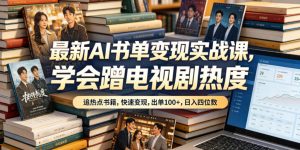 最新AI书单变现实战课，学会蹭电视剧热度，追热点书籍，快速变现，出单100+，日入四位数-禾谷轻创网
