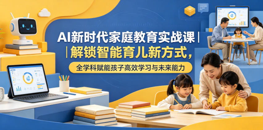 AI新时代家庭教育实战课｜解锁智能育儿新方式，全学科赋能孩子高效学习与未来能力-禾谷轻创网
