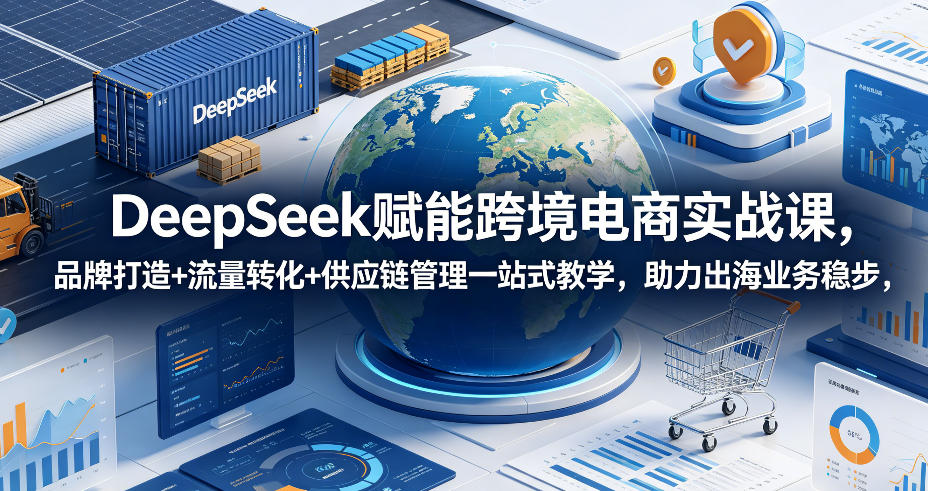 DeepSeek赋能跨境电商实战课，品牌打造+流量转化+供应链管理一站式教学，助力出海业务稳步发展-禾谷轻创网