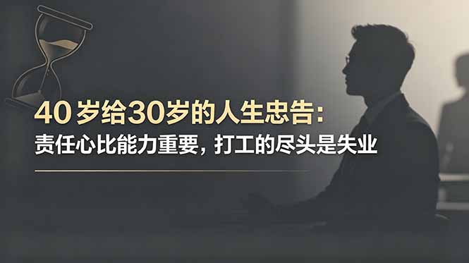 付费文章：40岁给30岁的人生忠告：责任心比能力重要，打工的尽头是失业-禾谷轻创网