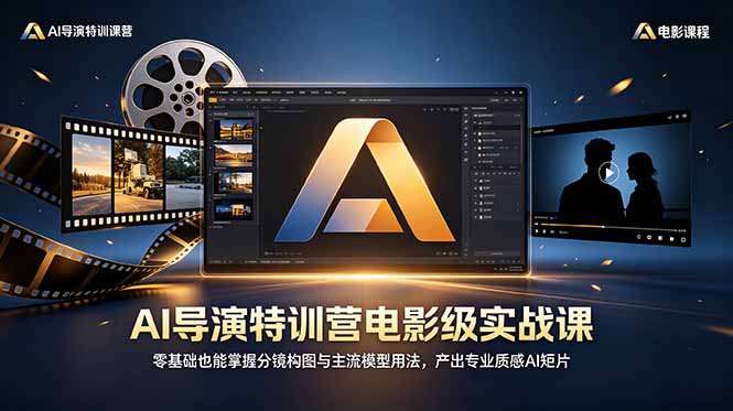 AI导演特训营电影级实战课，零基础也能掌握分镜构图与主流模型用法，产出专业质感AI短片-禾谷轻创网