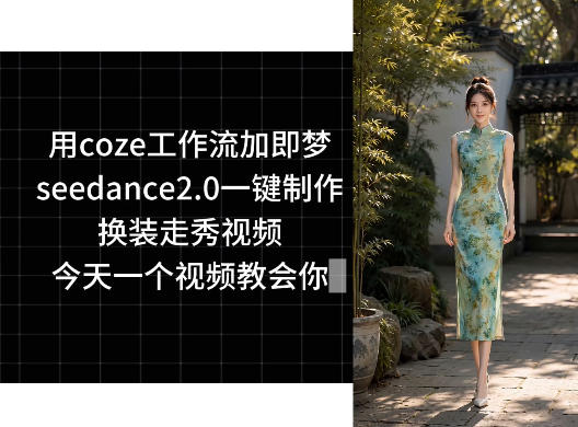 用coze工作流加即梦seedance2.0一键制作换装走秀视频，今天一个视频教会你-禾谷轻创网